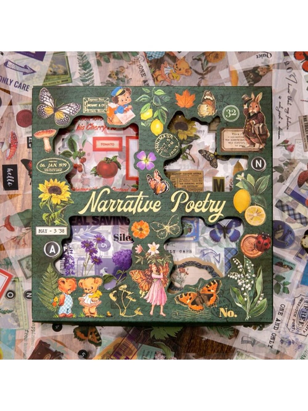 New 640Pcs Vintage Nature Stickers Flowers, Butterflies, Plants for Crafts - Picture 1 of 7